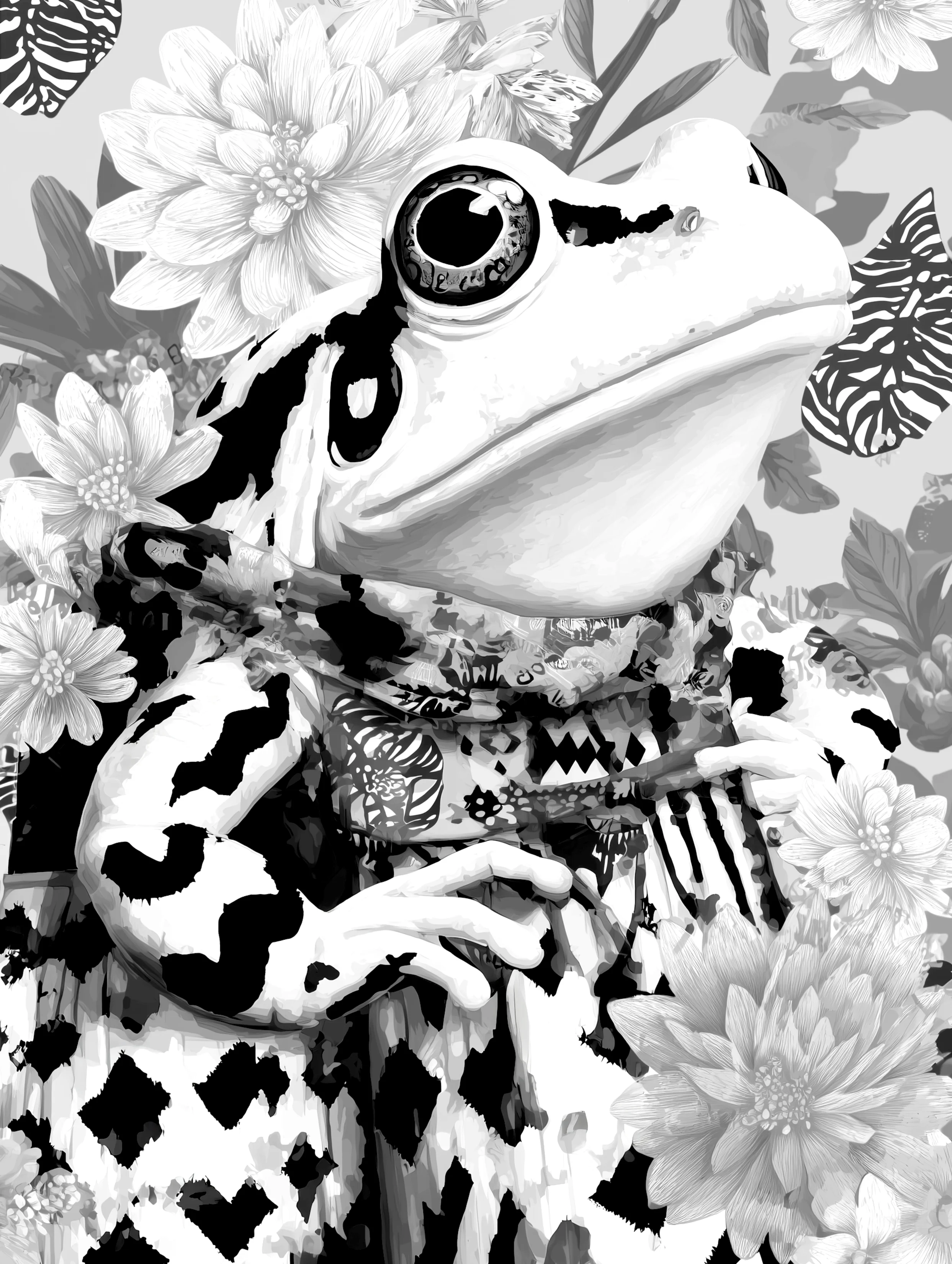 Free printable frog coloring page for adults featuring big frog coloring sheet